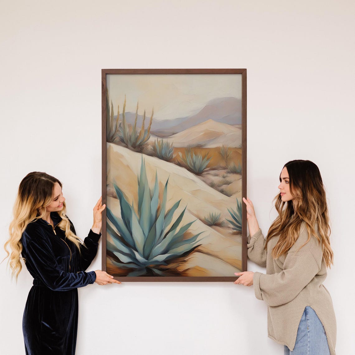 Blue Agave Desert Dunes Southwest Warm Landscape Nature Poster