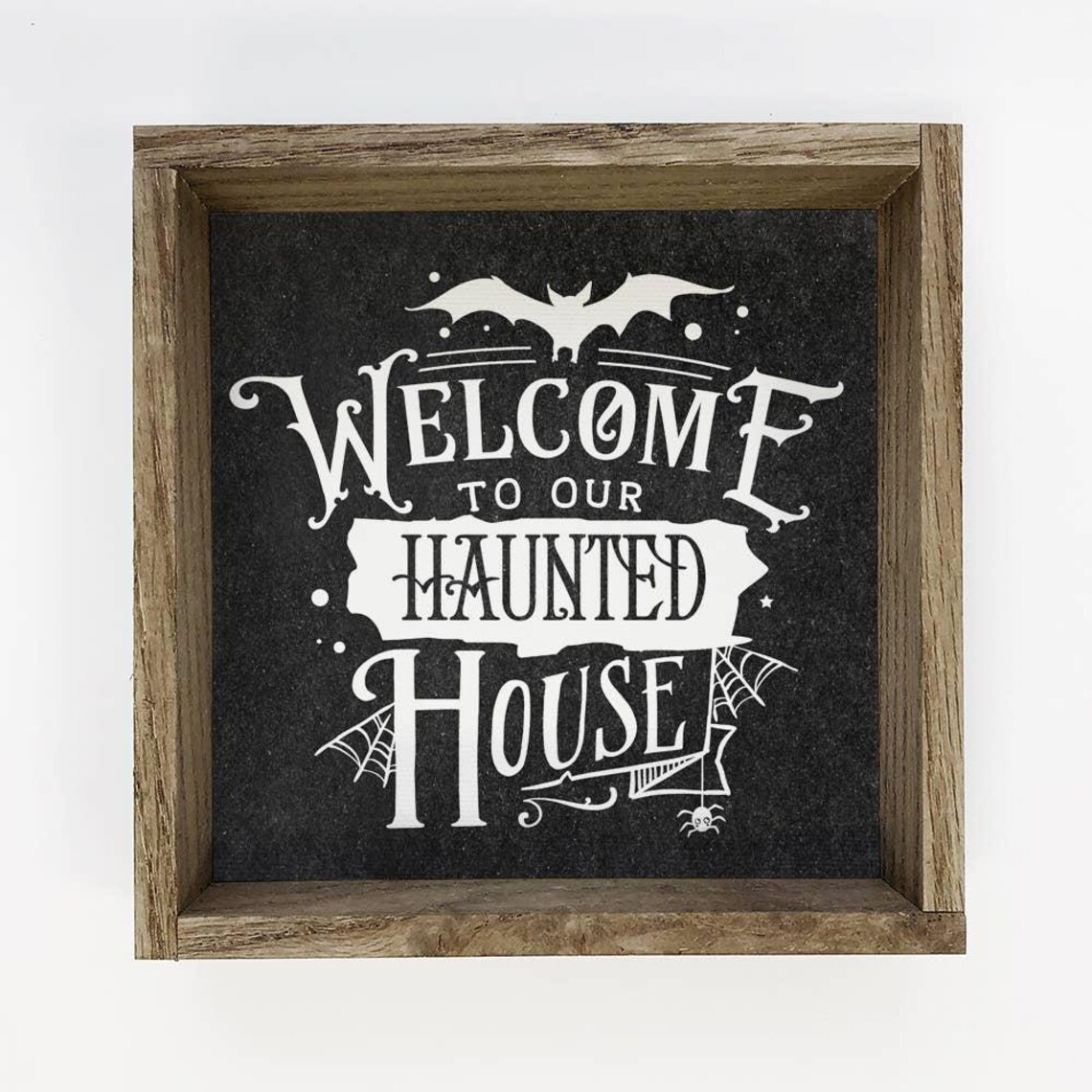 Haunted House Cute Halloween Sign, Wall Art Print