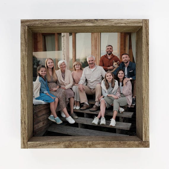 Family Gift Ideas Custom Photo Art Wood Frame Canvas Unique Idea Personalized Wall