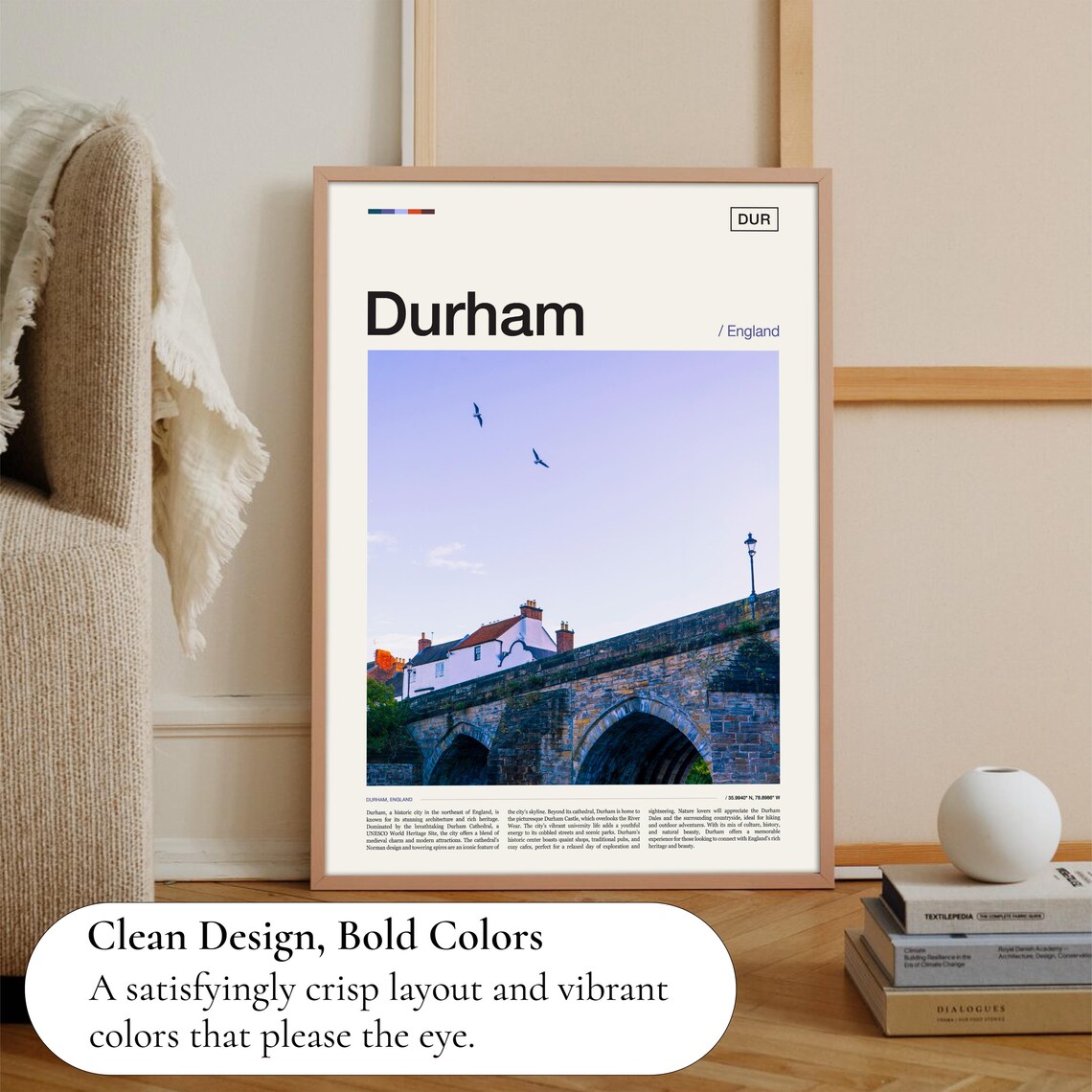 Durham Travel Poster, Place-Inspired Wall Art - Image 3