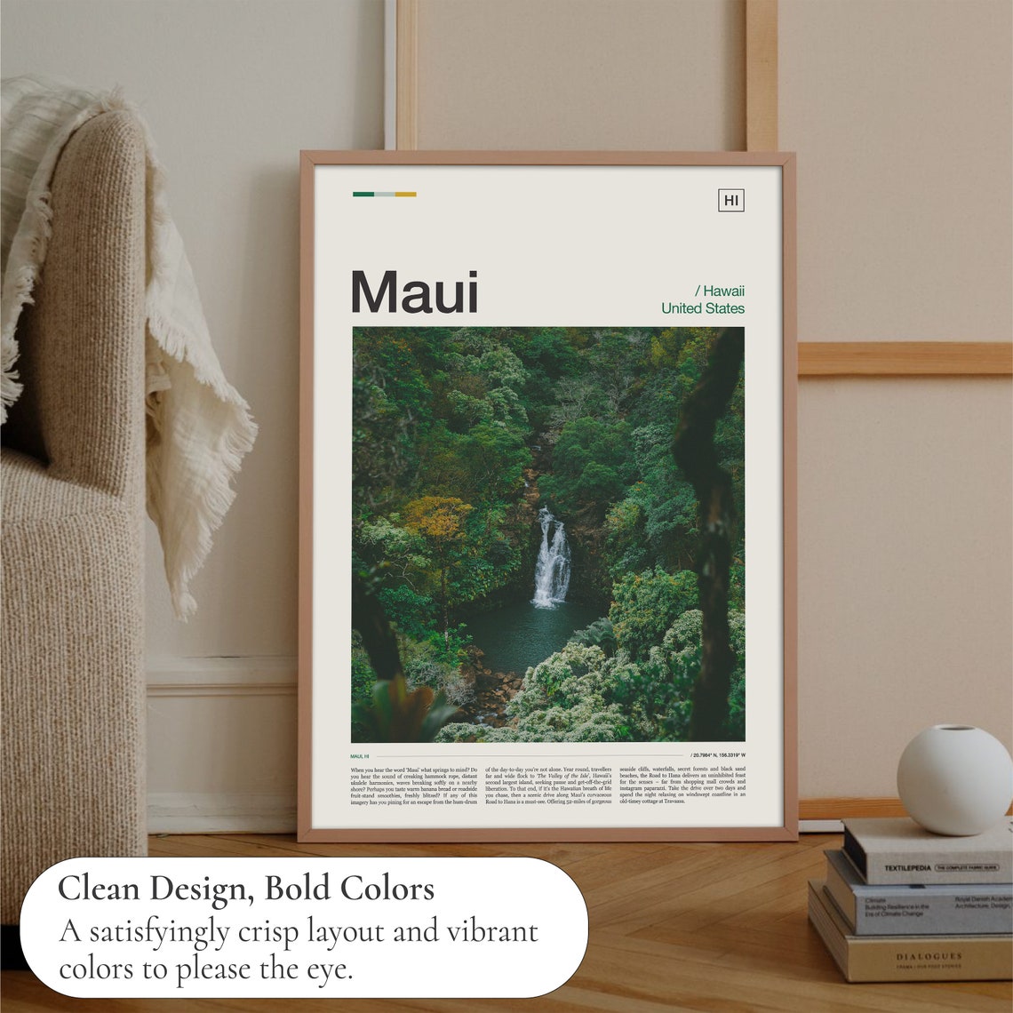 Maui Hawaii Hidden Waterfall Lush Rainforest Green Jungle Wall Art - Image 3