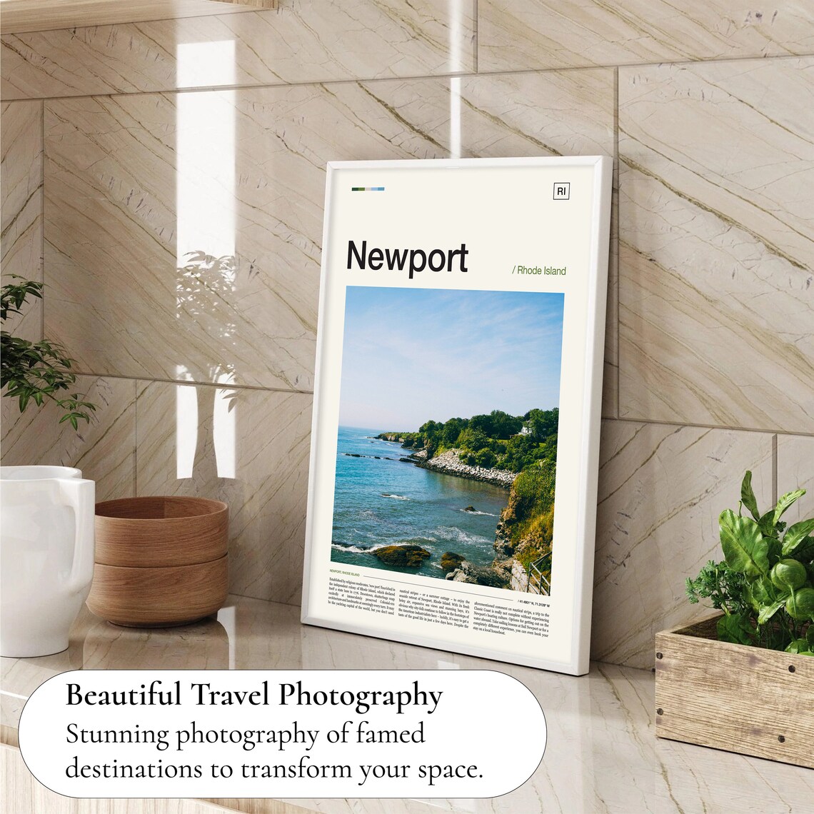 Newport Rhode Island Travel Poster, Coastal Place Art - Image 4