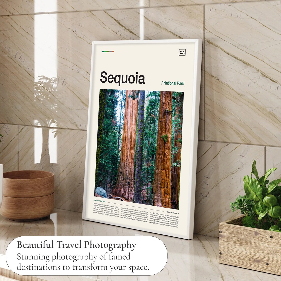 Sequoia National Park Travel Poster, Wall Art Print - Image 4