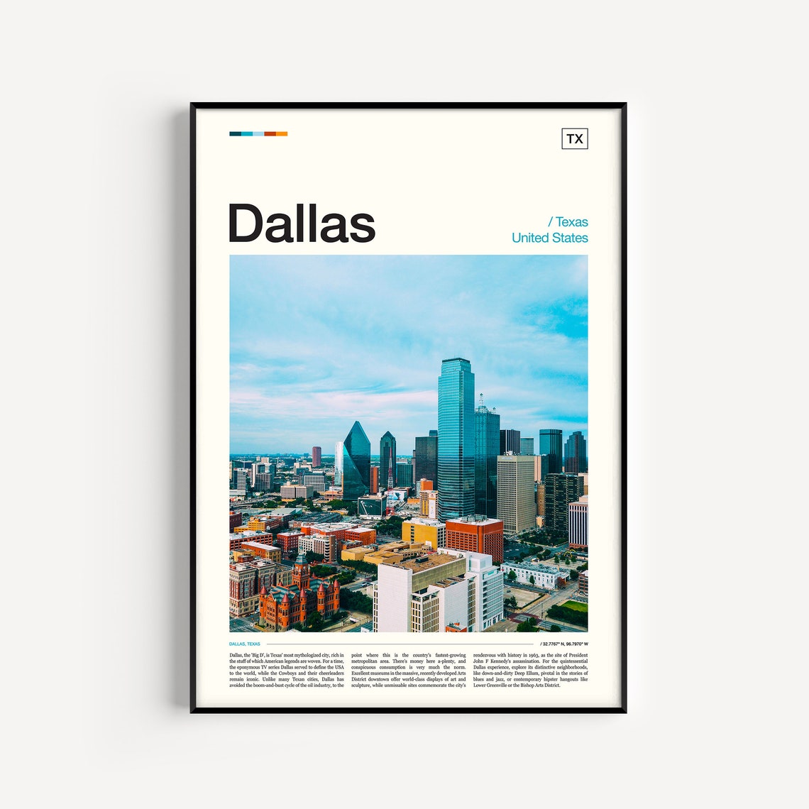 Dallas Print Dallas Poster Dallas Wall Art Dallas Art Print Dallas Photo Dallas Photography Dallas Decor Dallas Travel Print