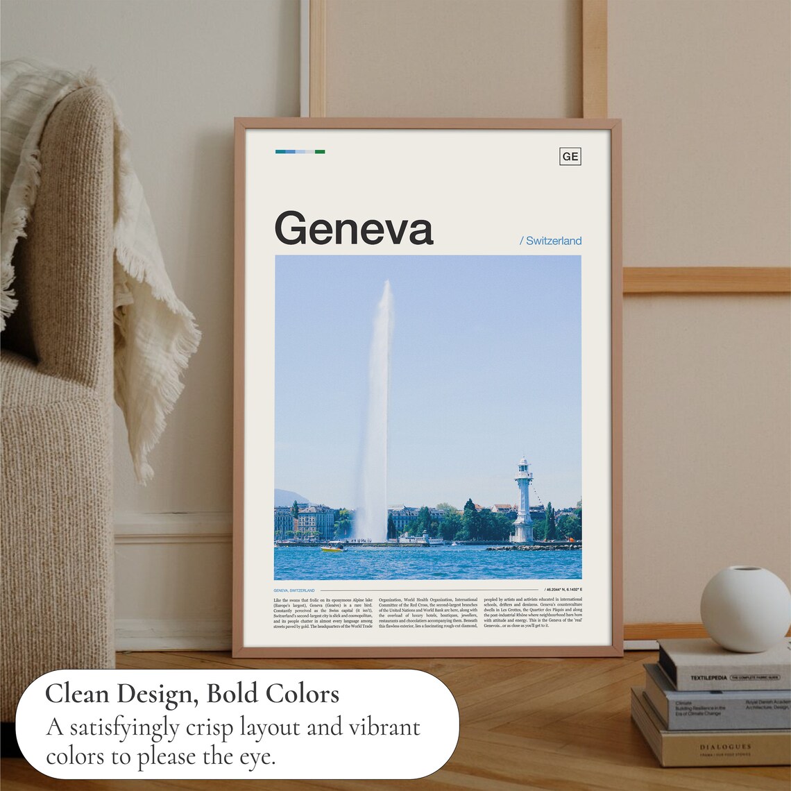 Geneva Travel Poster, Switzerland Wall Art Print - Image 3