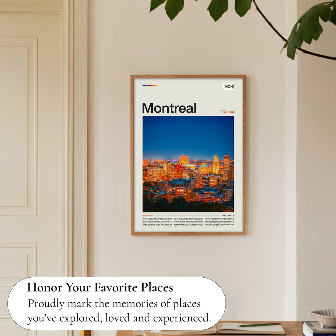 Montreal Canada Night City Skyline Glowing Lights Photography Poster - Image 5