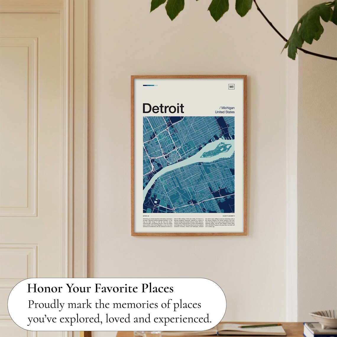 Detroit Map Print, Travel Poster for Home Walls - Image 5