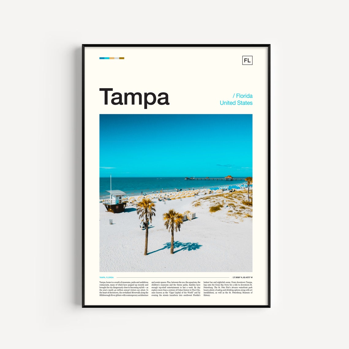 Tampa Poster Tampa Print Tampa Wall Art Tampa Art Print Tampa Artwork Tampa Photo Florida Print Florida Poster Florida Wall Art