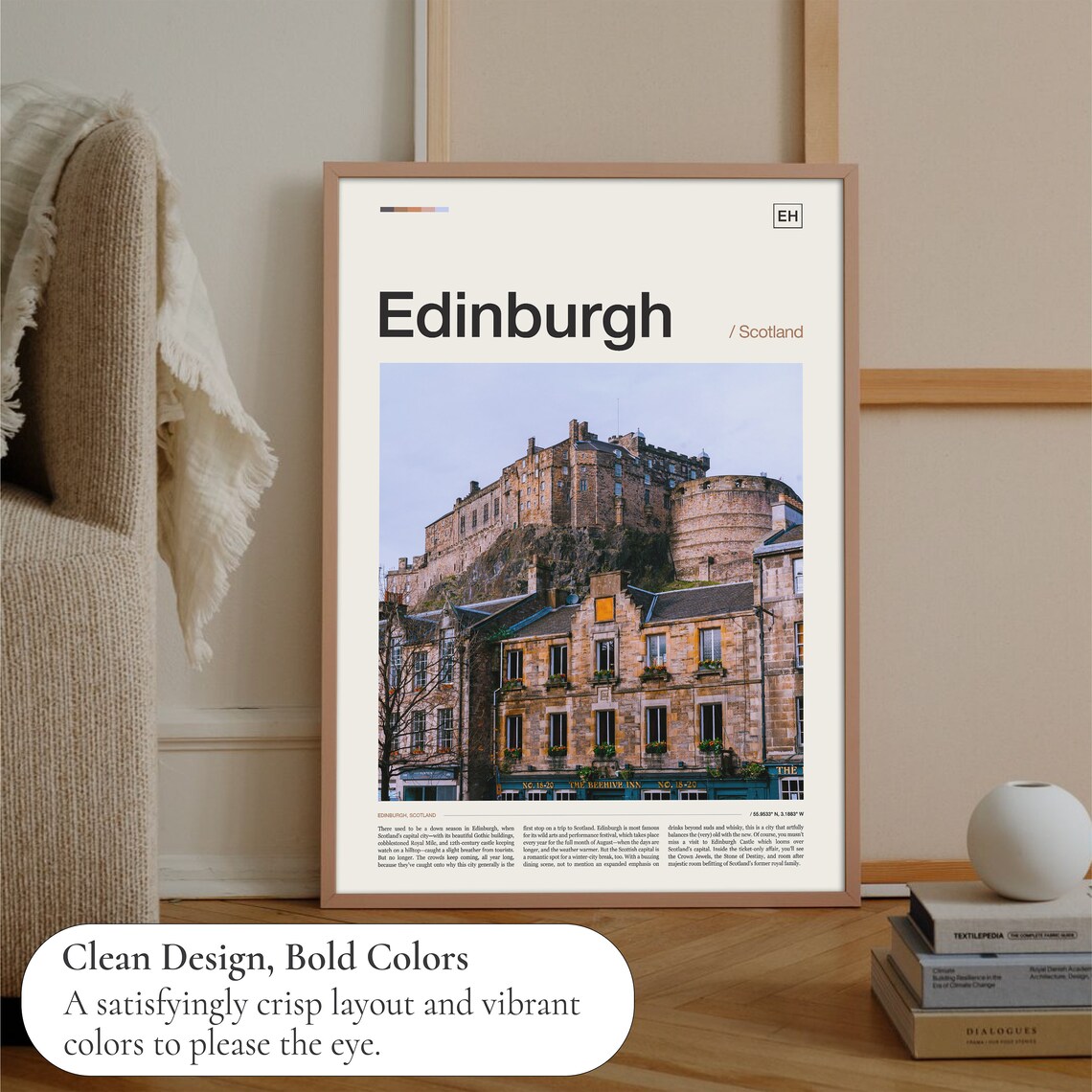 Edinburgh Travel Poster, Scotland Skyline Art - Image 3