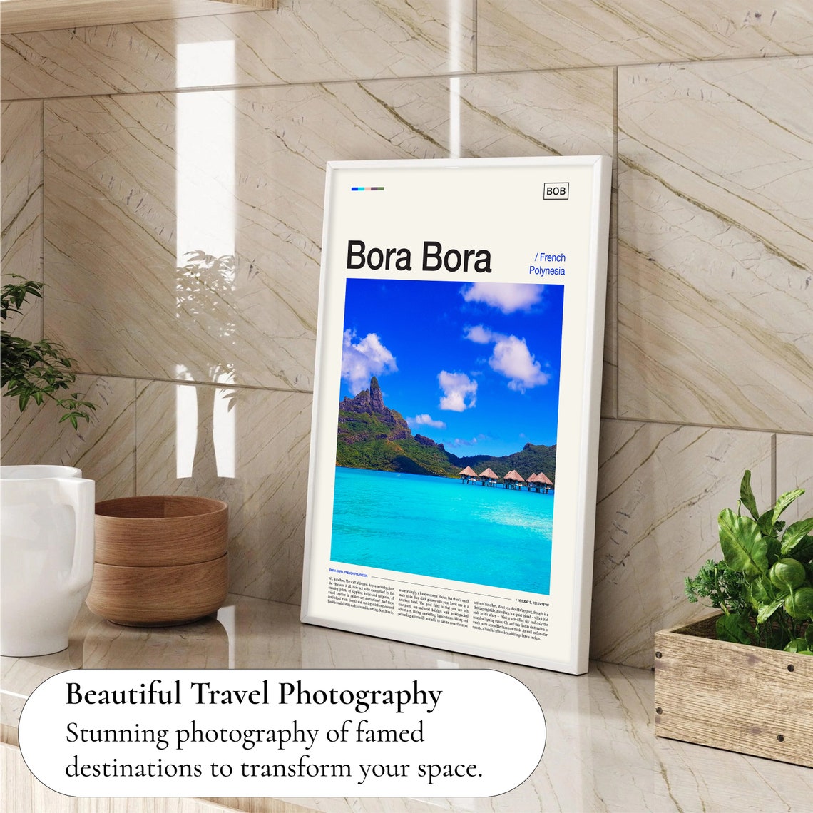 Bora Bora Overwater Bungalows Turquoise Lagoon Paradise Poster - Image 4