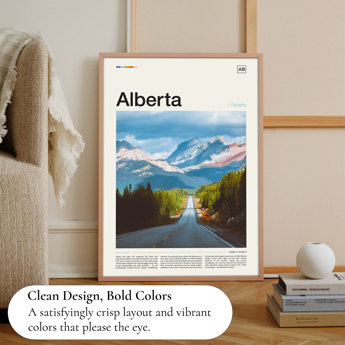 Alberta Travel Poster, Canada Landscape Art Print - Image 3