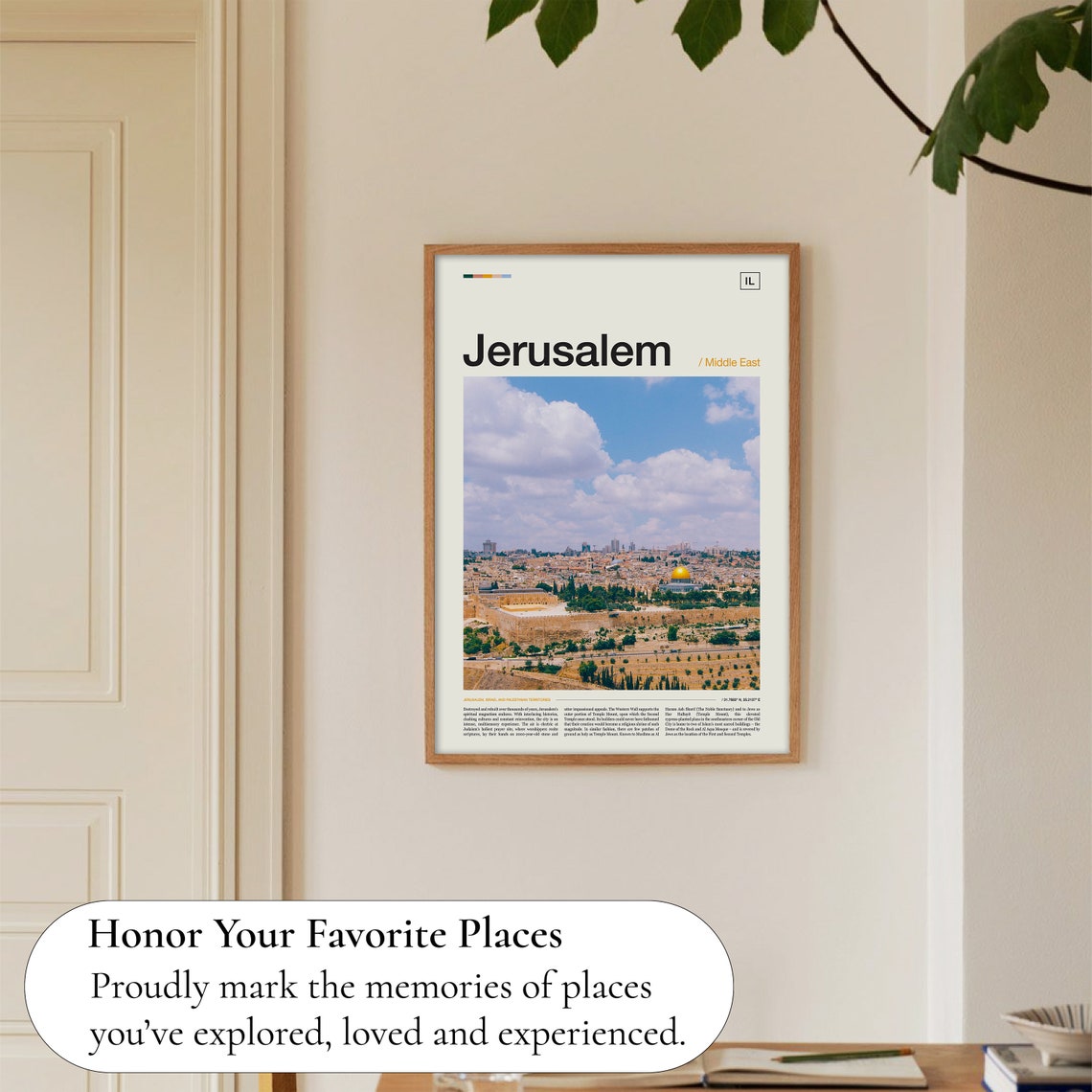 Jerusalem Old City Panorama Dome of the Rock Middle East Photo Poster - Image 5