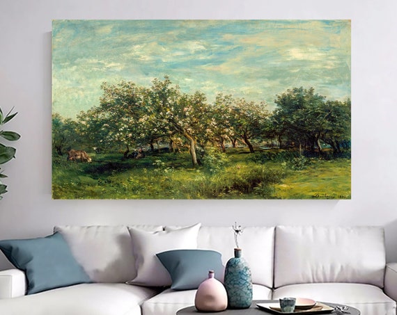 Charles Franois Daubigny Apple Blossoms Floral Wall Art Impressionist Landscape Painting Spring Wall Decor Gift For Art Lovers