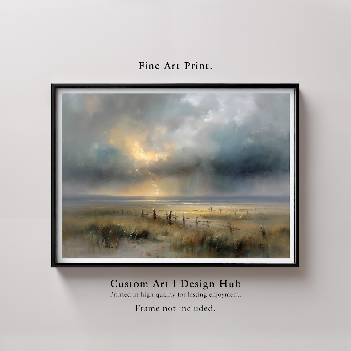 Stormy Sky Art Print, Dramatic Weather Landscape