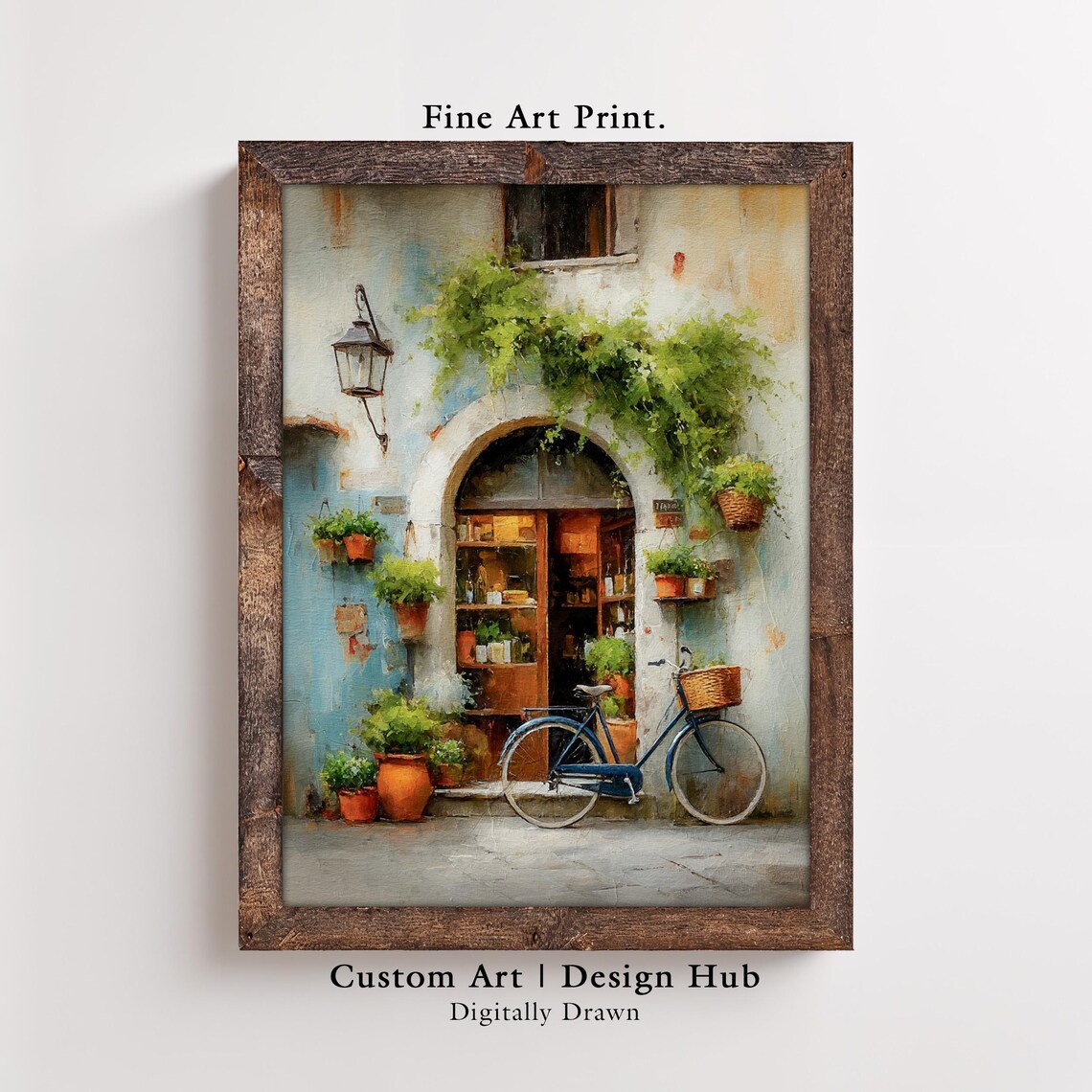 Bicycle Art Print, Rustic European Street Decor