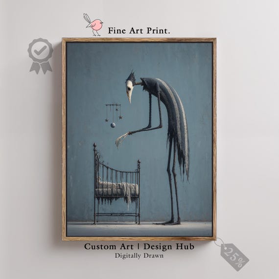 Eerie Nursery Art Print Gothic Halloween Decor