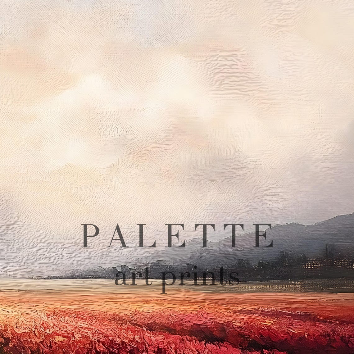 Blooming Tulip Field Rows Glowing Under A Warm Sunset Sky Poster - Image 2