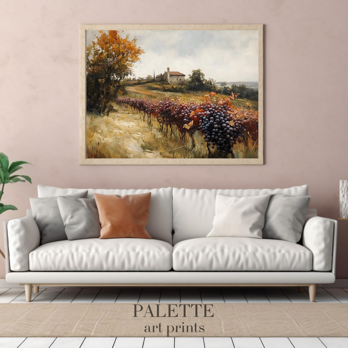 Autumn Vineyard Dark Grapes Farmhouse Harvest Countryside Poster - Image 2