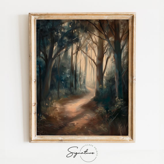 Enchanted Forest Trail Mysterious Woodland Path Art Twilight Woods Wall Art Natures Solitude Mystical Home Decor 463