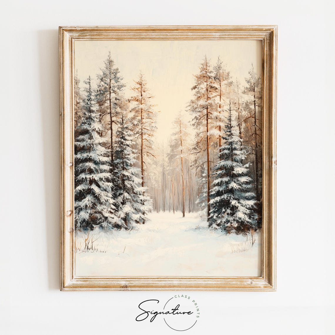 Dense Cedar Grove Blanketed With Fresh Snow Winter Forest Poster