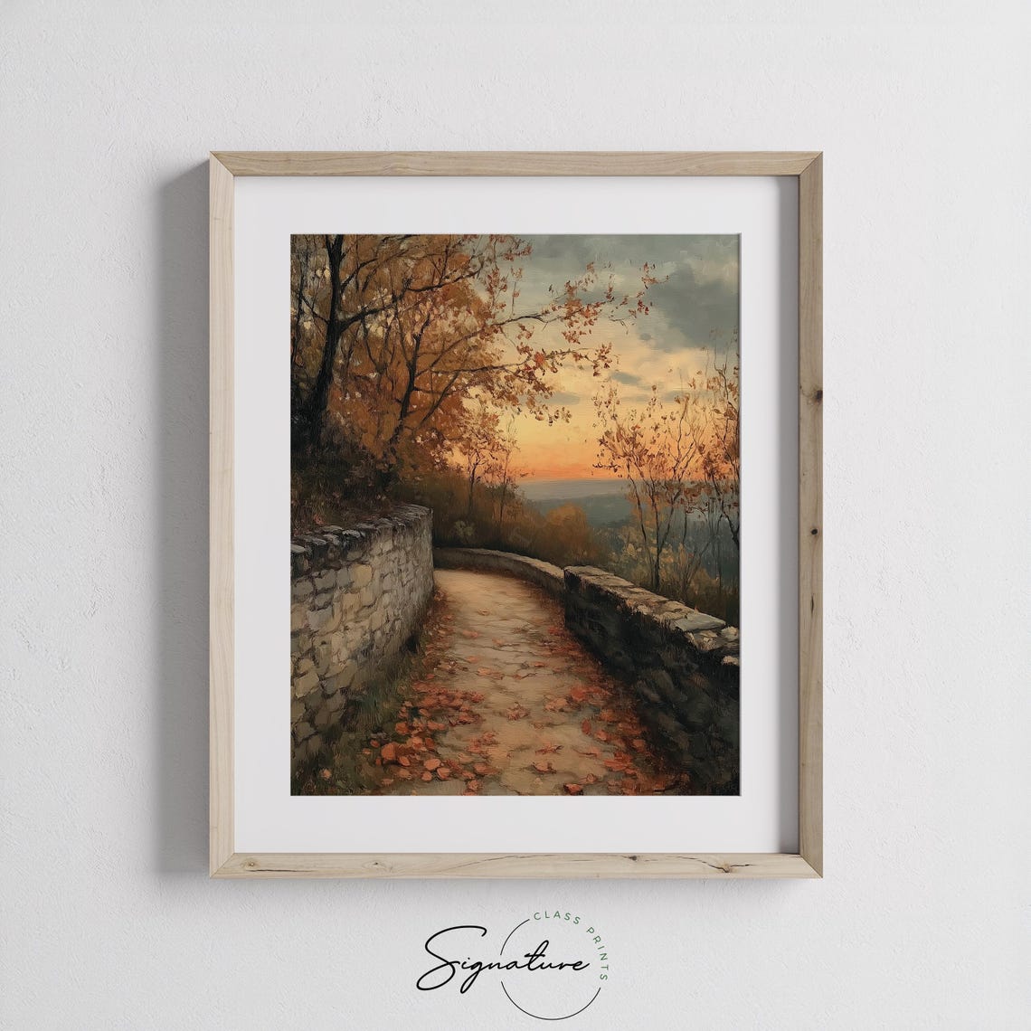 Stone Pathway Overlooking Hills Autumn Sunset Fall Landscape Poster - Image 2