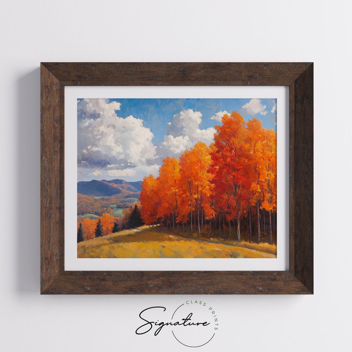 Autumn Maple Trees Fiery Hillside Mountain View Fall Foliage Poster - Image 5
