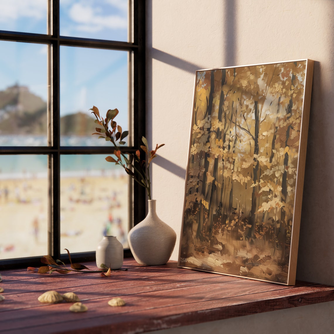 Golden Autumn Maple Forest in Morning Light Fall Woods Poster - Image 5