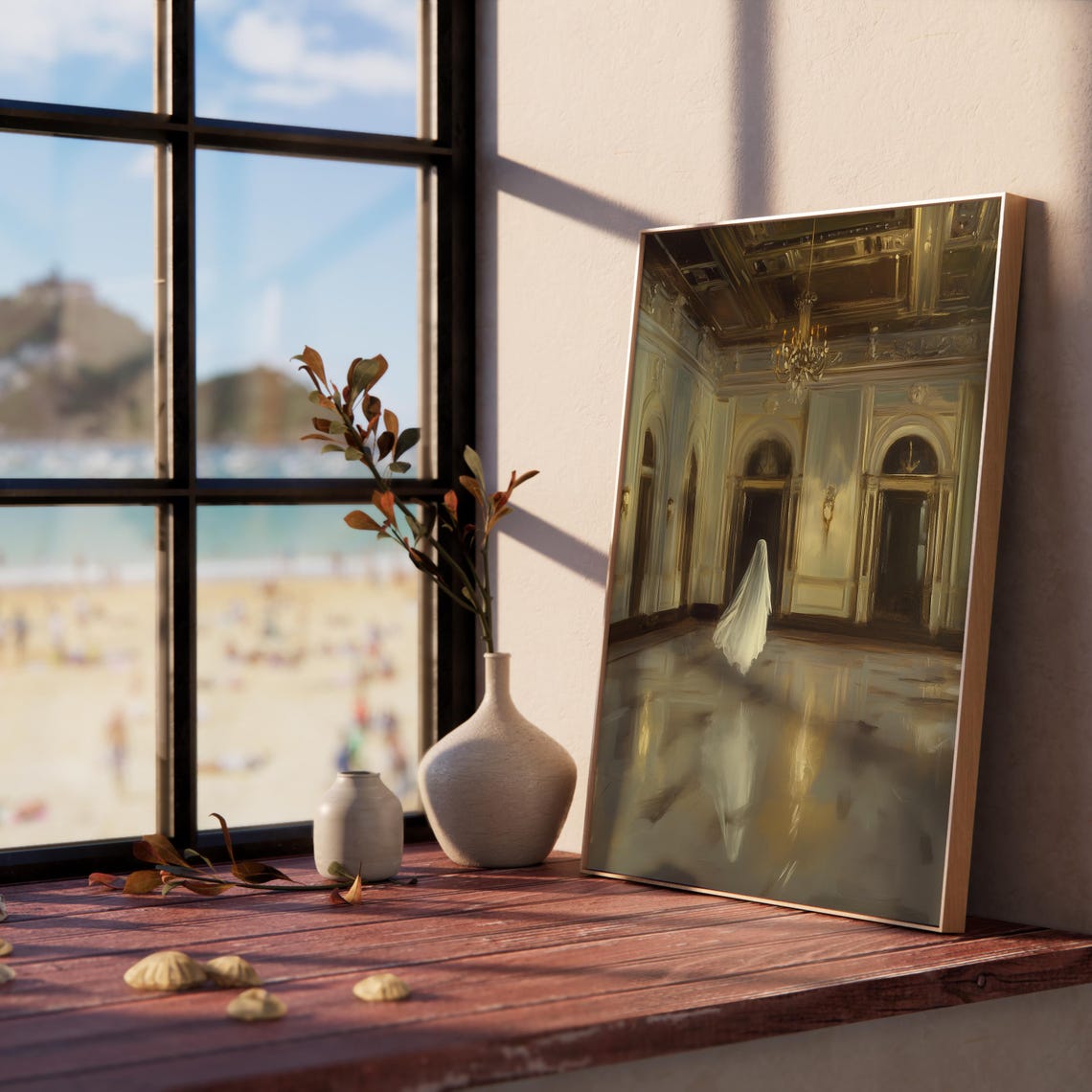 Ghost Drifting Through an Elegant Candlelit Ballroom Haunting Poster - Image 5