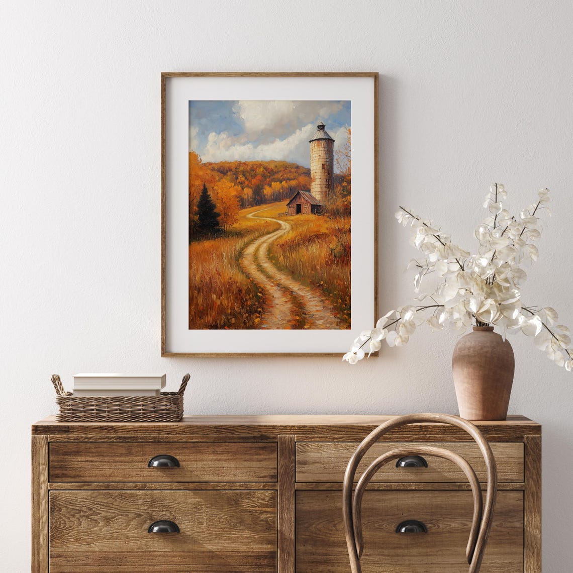 Autumn Farm Landscape With Old Silo and Winding Country Path Wall Art - Image 5
