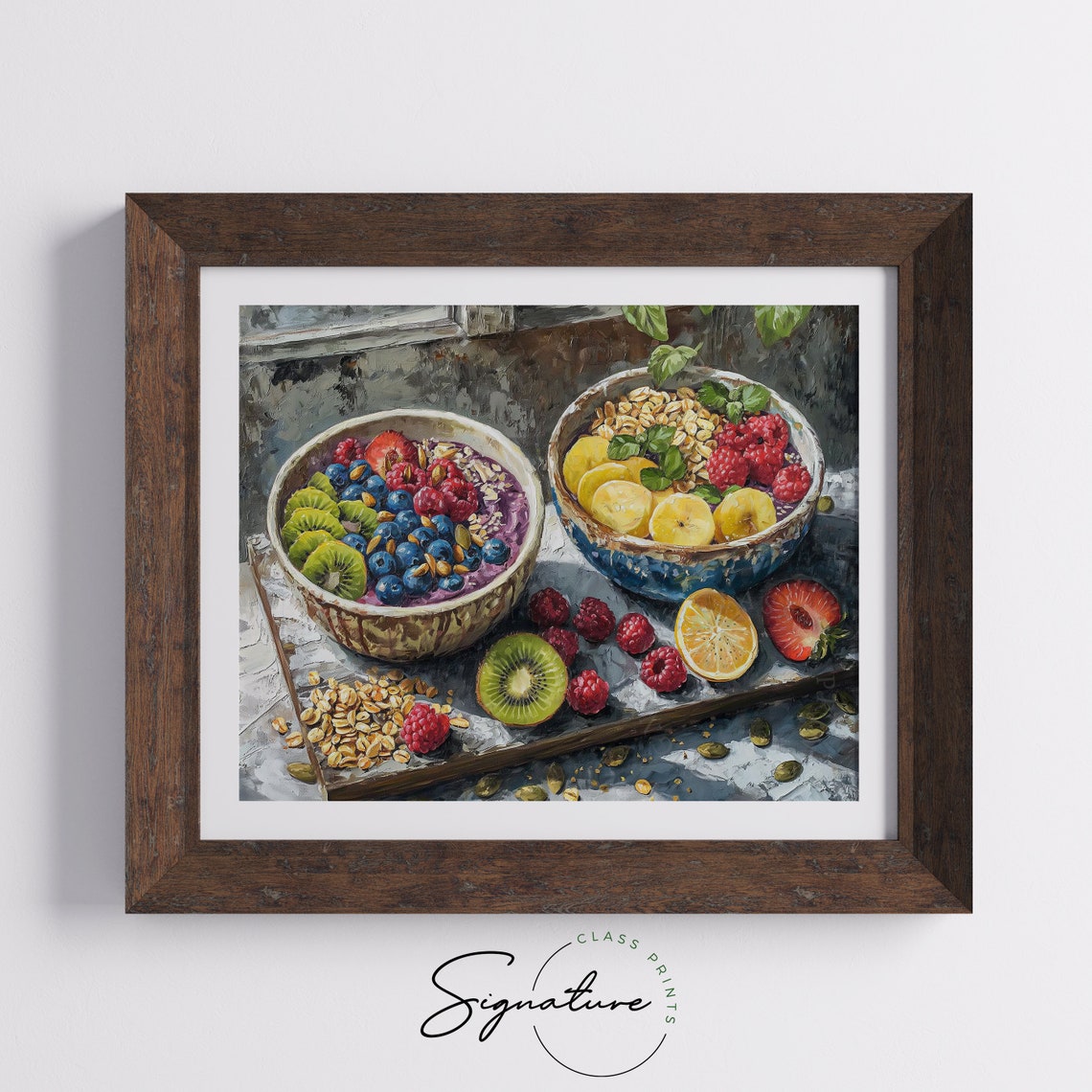 Colorful Acai Berry Bowls Fresh Fruit Breakfast Table Poster - Image 5
