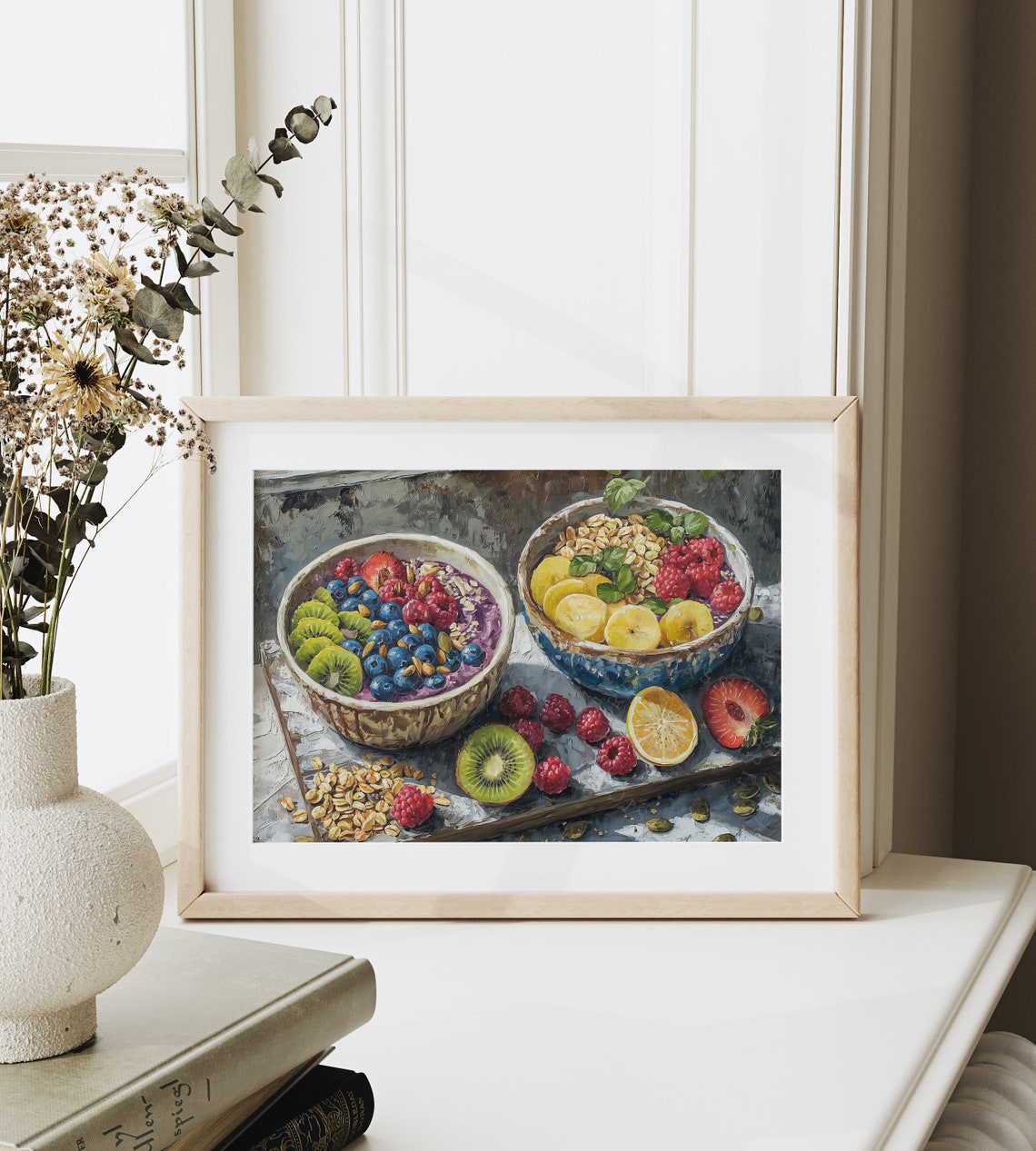 Colorful Acai Berry Bowls Fresh Fruit Breakfast Table Poster - Image 6