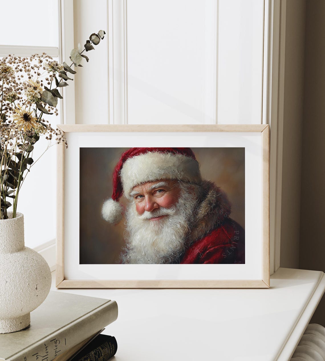 Smiling Santa Claus Close Up Portrait In Warm Golden Light Poster - Image 6