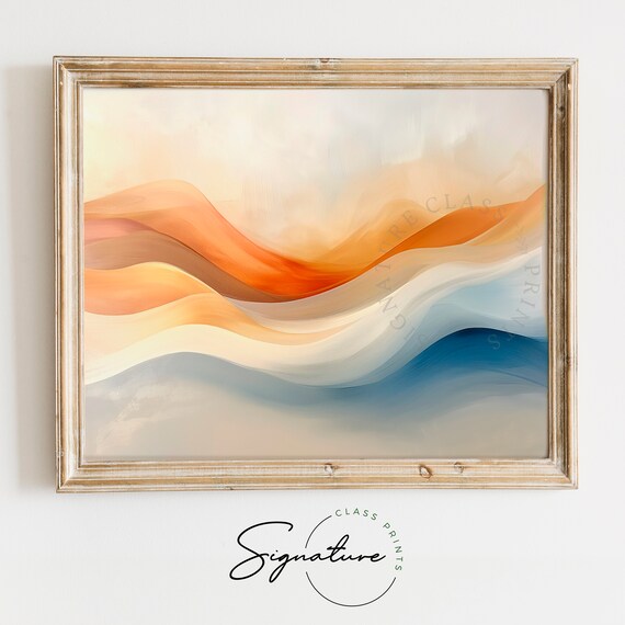 Abstract Autumn Breeze Soft Fall Colors Modern Artistic Wall Poster