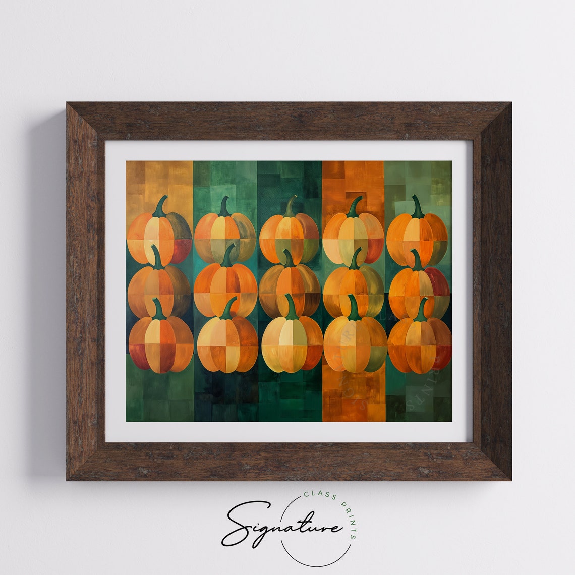 Geometric Pumpkin Patch Grid Pop Art Modern Fall Decor Poster - Image 5