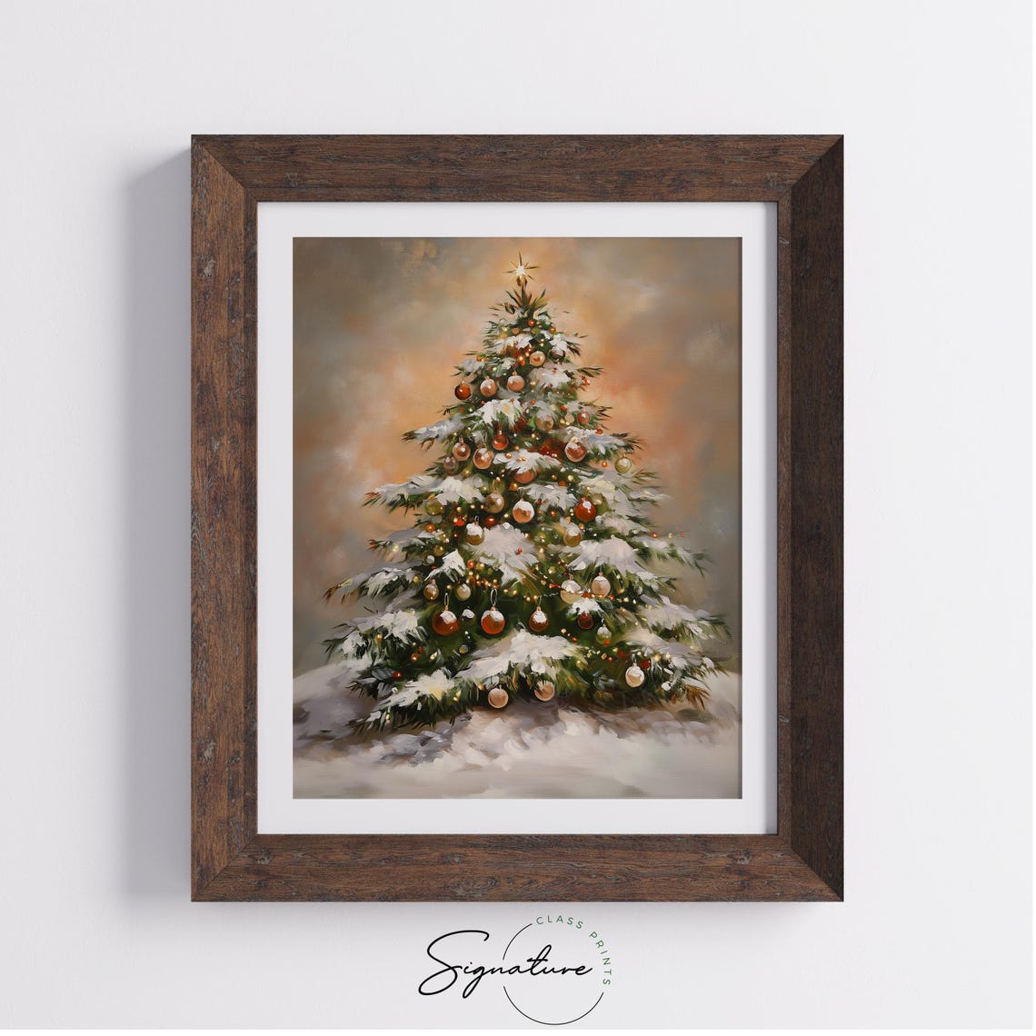 Christmas Tree With Golden Ornaments And Snowy Branches Poster - Image 3