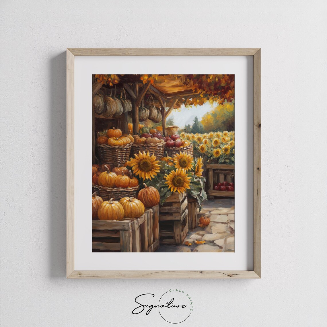 Fall Farmers Market With Pumpkins And Sunflowers Harvest Poster - Image 3