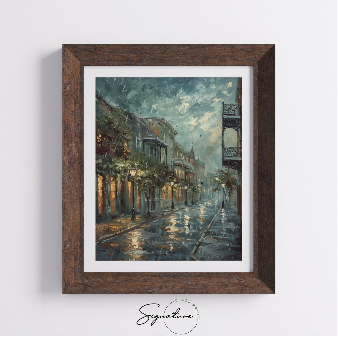 Rainy New Orleans Street Night French Quarter Cityscape Poster - Image 4