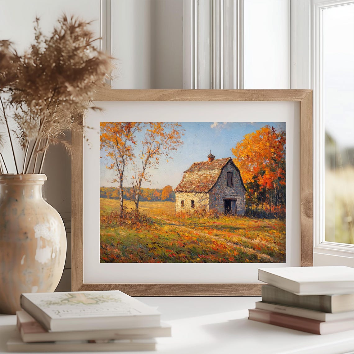 Cozy Rustic Barn Autumn Fields Golden Farmhouse Fall Decor Art Poster - Image 2