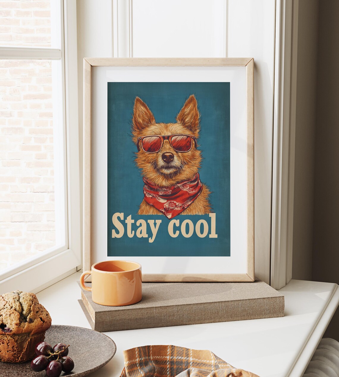 Vintage Trendy Stay Cool Brown Dog Red Sunglasses Dog Poster - Image 6