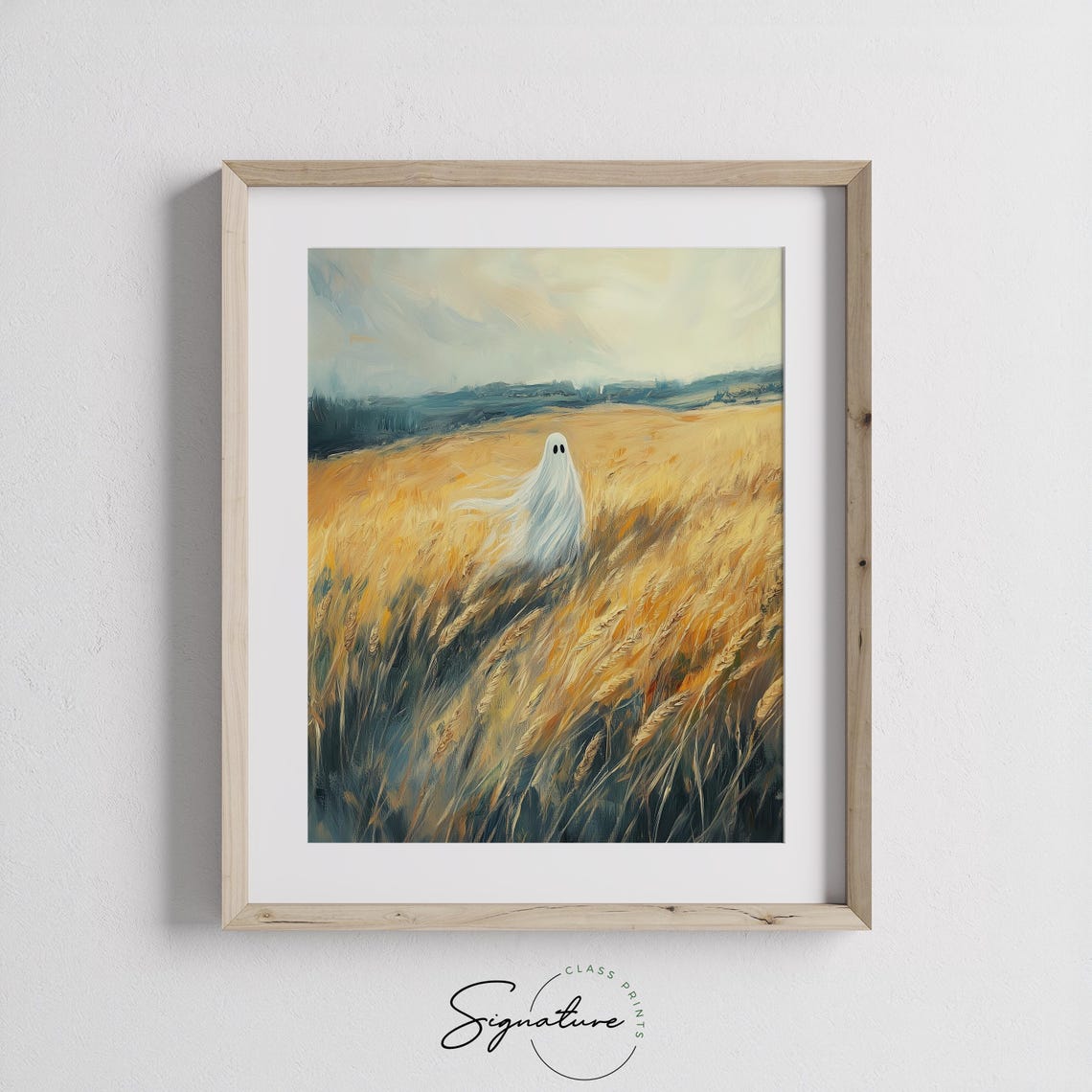 Windswept Ghost Golden Wheat Field Autumn Harvest Sky Poster - Image 3