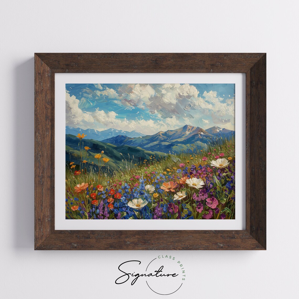 Mountain Meadow In Full Bloom, Rustic Landscape Art Print - Image 5