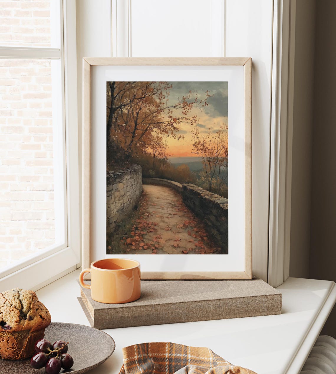 Stone Pathway Overlooking Hills Autumn Sunset Fall Landscape Poster - Image 6