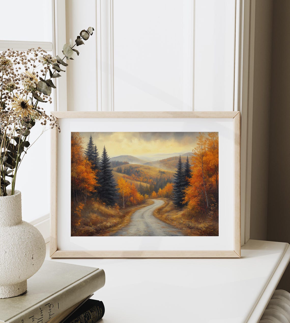 Winding Road Through Autumn Pines And Golden Trees Mountain Poster - Image 6