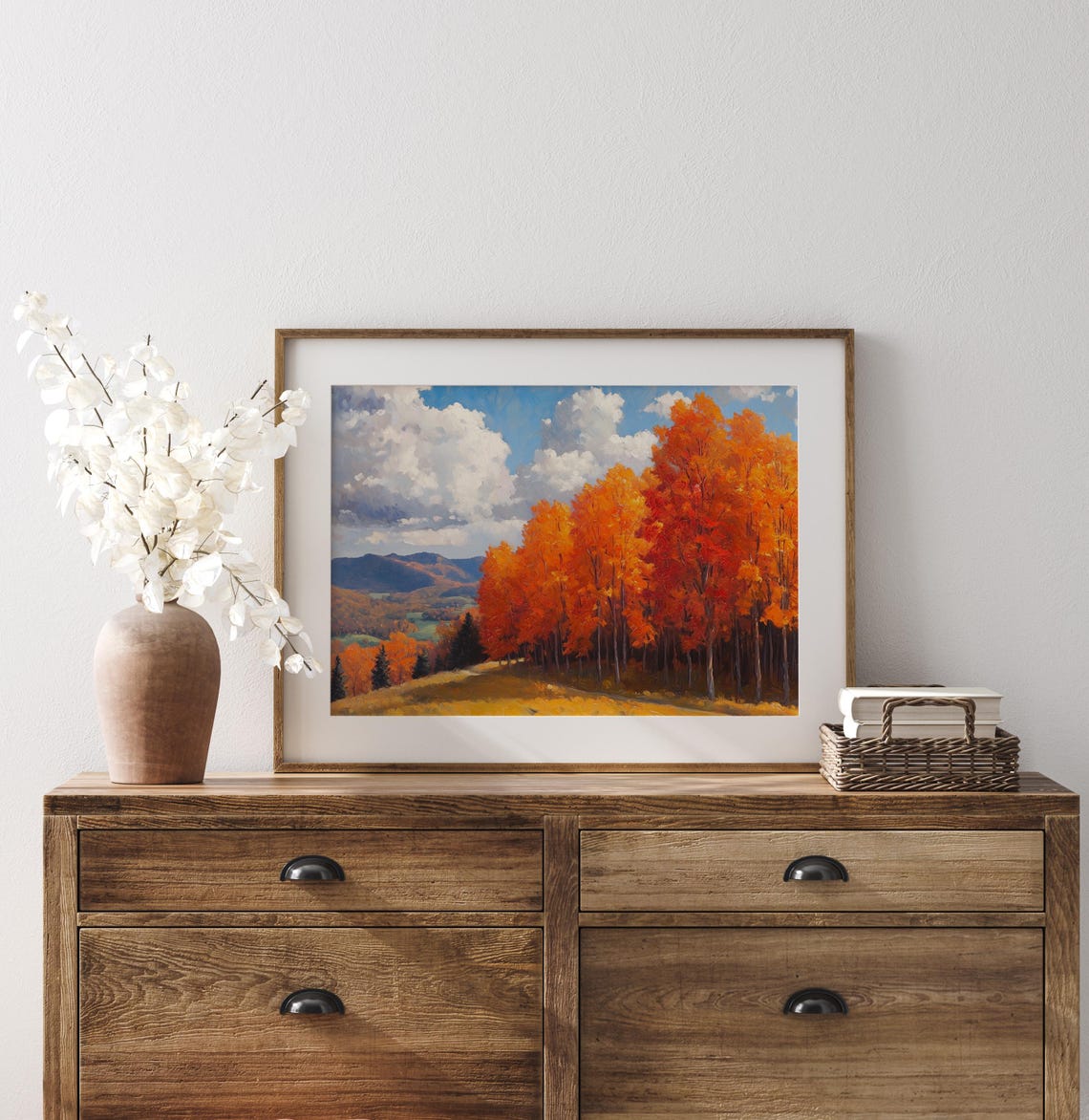 Autumn Maple Trees Fiery Hillside Mountain View Fall Foliage Poster - Image 3