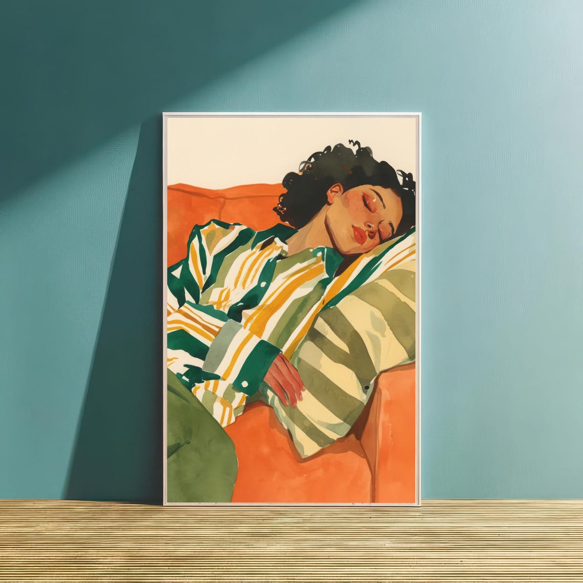 Cozy Comfort Figure With Blanket, Abstract Relaxation Art - Image 3
