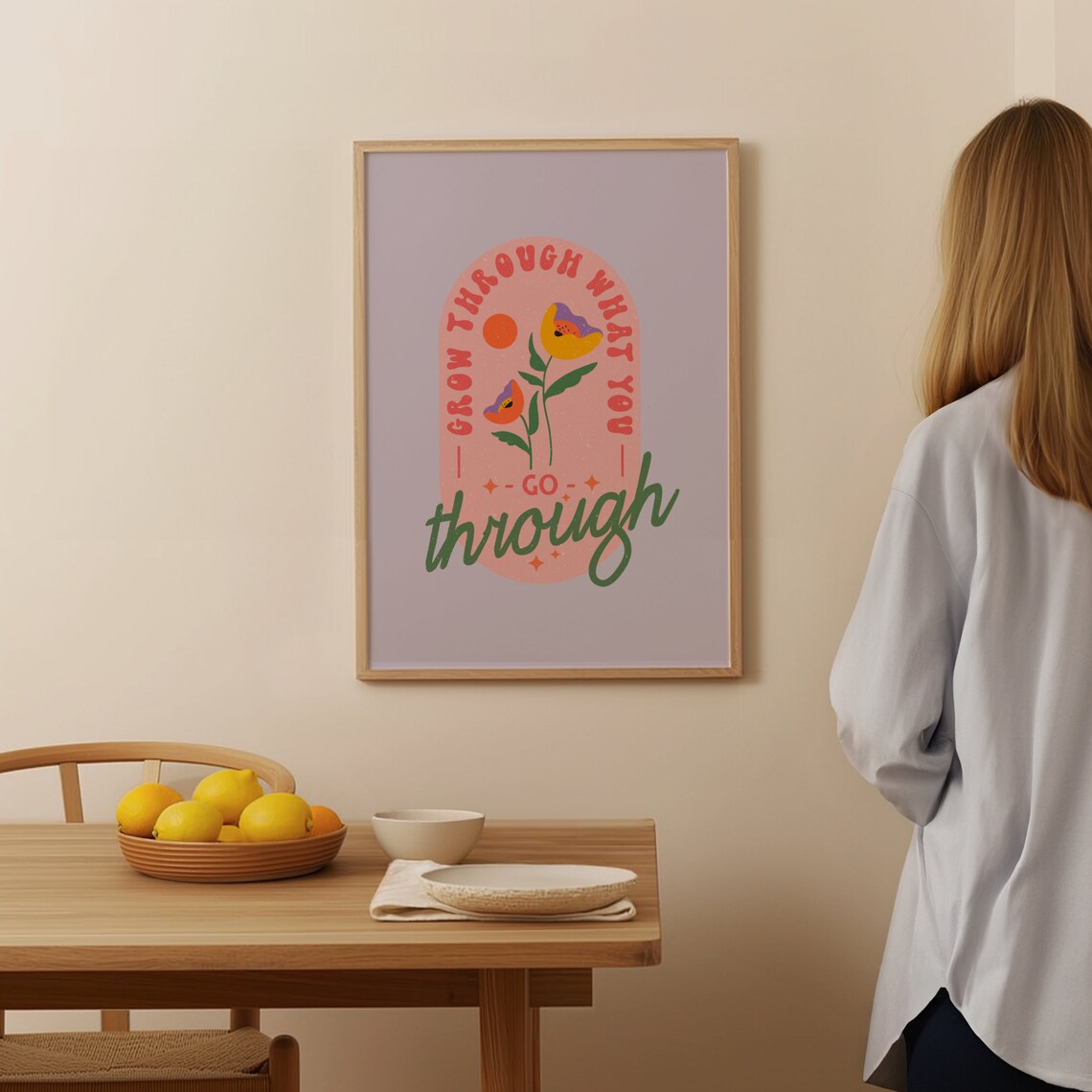 Grow Through What You Go Through, Retro 70s Quote - Image 3