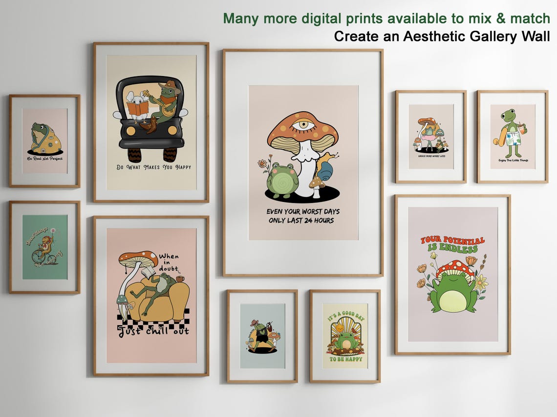 Groovy Frog Retro Quote Wall Art Print - Image 2