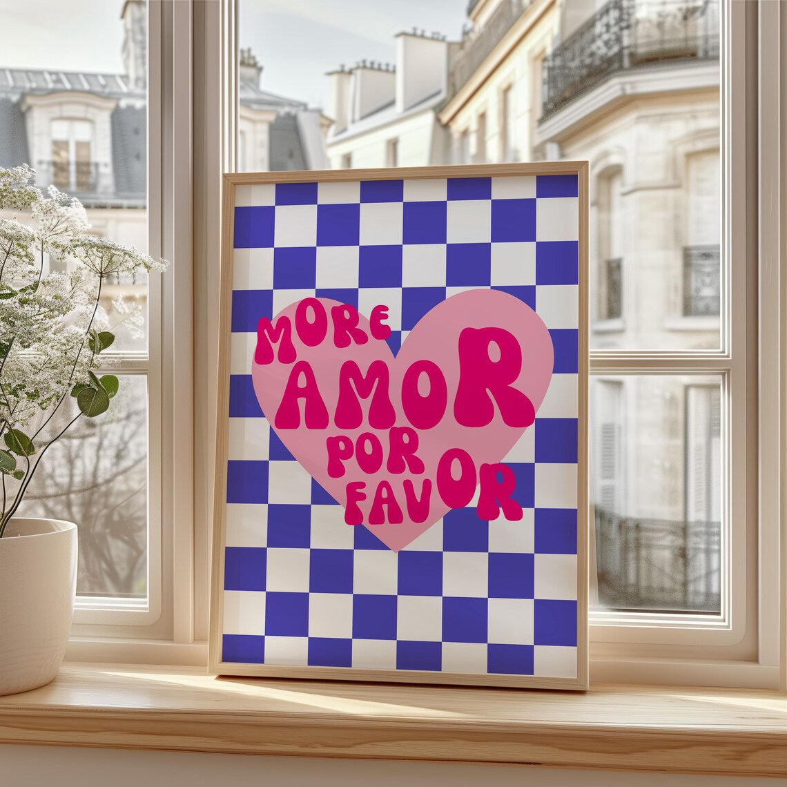 More Amor Por Favor Retro Love Quote Art Print - Image 3