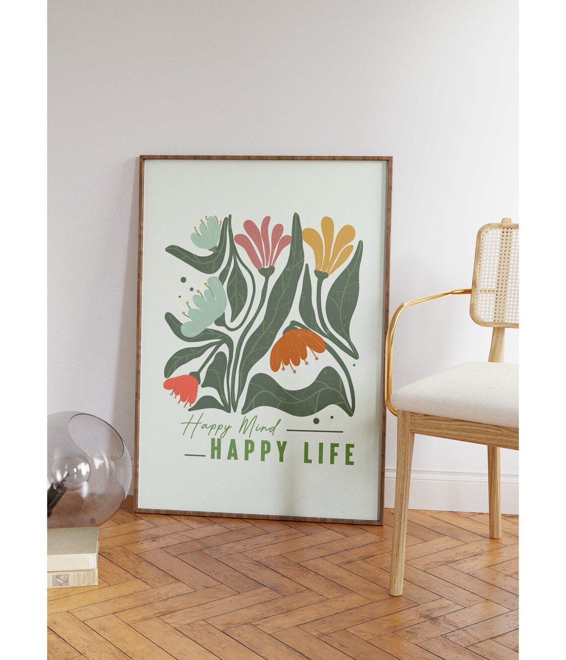Boho Floral Botanical Art Print, Aesthetic Gallery - Image 2