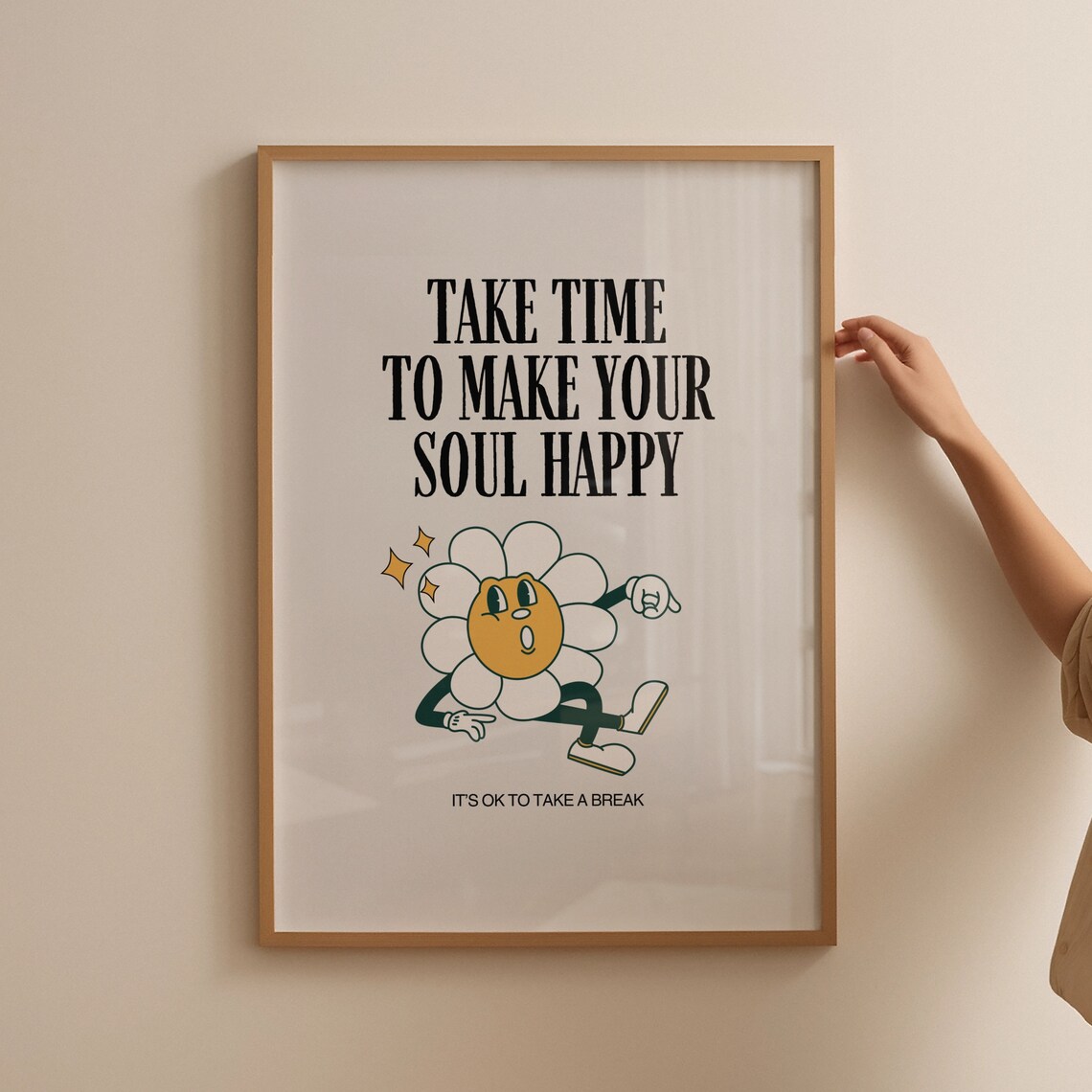 Cute Retro Wall Print Retro Wall Art Trendy Poster Wall Decor Art Retro Poster Inspirational Print - Image 4